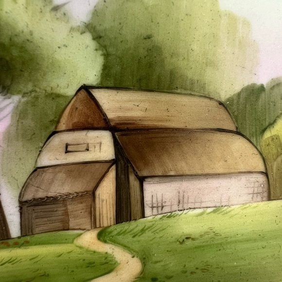 Handpainted Nippon farmhouse scenic tray - Picture 12 of 12